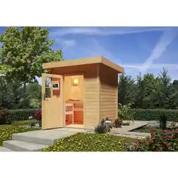Netto Marken-Discount Karibu Saunahaus Ekiti SET naturbelassen mit Ofen 9 kW ext. Strg., Kabel, Dachfolie Angebot