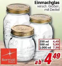 CENTERSHOP Bormioli Rocco Einmachglas Angebot