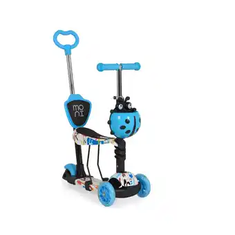 Netto Marken-Discount Moni Kinderroller Lollipop 3 in 1 Schiebestange, Sitz, PU-Vorderräder mit LED blau Angebot