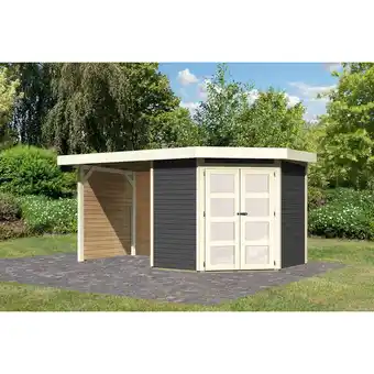 Netto Marken-Discount Karibu Gartenhaus Taraba 3 Set Boden, Dachfolie, Anbaudach, Seiten- & Rückwand Angebot