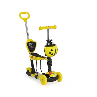 Netto Marken-Discount Moni Kinderroller Lollipop 3 in 1 Schiebestange, Sitz, PU-Vorderräder mit LED gelb Angebot