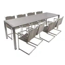 Netto Marken-Discount 9-tlg. Metall Tischgruppe SIENNA Set Gartenmöbel Sitzgruppe Garten Garnitur Angebot