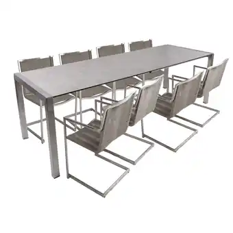 Netto Marken-Discount 9-tlg. Metall Tischgruppe SIENNA Set Gartenmöbel Sitzgruppe Garten Garnitur Angebot