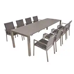 Netto Marken-Discount Garden Pleasure 9-tlg. Garten Tisch Gruppe Sitzgruppe Stuhl Stapelstuhl Metall Angebot