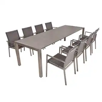 Netto Marken-Discount Garden Pleasure 9-tlg. Garten Tisch Gruppe Sitzgruppe Stuhl Stapelstuhl Metall Angebot