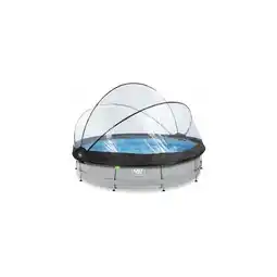 Netto Marken-Discount EXIT Soft Grey Pool ø360x76cm mit Filterpumpe und Abdeckung - grau Angebot
