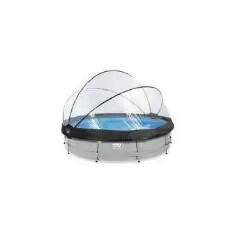 Netto Marken-Discount EXIT Soft Grey Pool ø360x76cm mit Filterpumpe und Abdeckung - grau Angebot