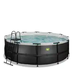 Netto Marken-Discount EXIT Black Leather Pool ø427x122cm mit Sandfilterpumpe - schwarz Angebot