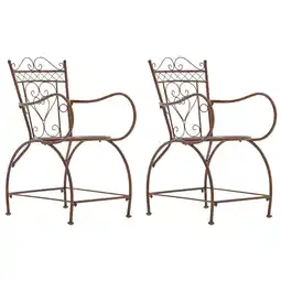 Netto Marken-Discount CLP 2er Set Stühle Sheela I Gartenstühle Aus Metall I Metallstuhl Mit Armlehnen Im Jugendstil Angebot