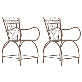 Netto Marken-Discount CLP 2er Set Stühle Sheela I Gartenstühle Aus Metall I Metallstuhl Mit Armlehnen Im Jugendstil Angebot