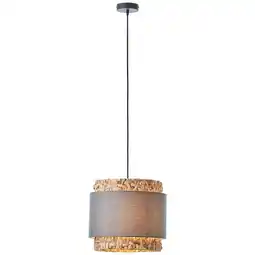 Netto Marken-Discount Brilliant Waterlilly Pendelleuchte 1flg grau/beige, Textil/Wasserhyazinthe/Metall, 1x A60, E27, 60 W Angebot