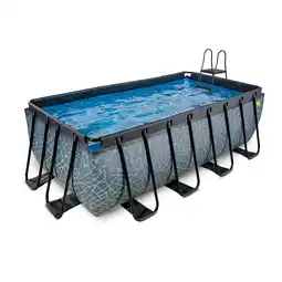 Netto Marken-Discount EXIT Stone Aufstellpool 400x200x122cm mit Sandfilterpumpe - grau Angebot