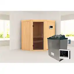 Netto Marken-Discount Karibu Sauna Ruacana SET naturbelassen mit 9kW Ofen Angebot