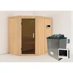 Netto Marken-Discount Karibu Sauna Havasu SET naturbelassen mit 9kW Ofen Angebot