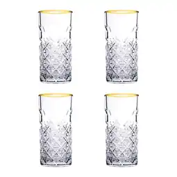 Netto Marken-Discount Set aus 4 Longdrinkgläsern mit Goldrand Angebot