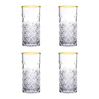 Netto Marken-Discount Set aus 4 Longdrinkgläsern mit Goldrand Angebot