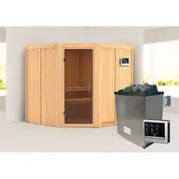 Netto Marken-Discount Karibu Sauna San Rafael SET naturbelassen mit 9kW Ofen Angebot