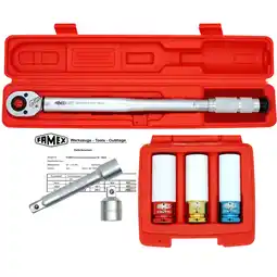 Netto Marken-Discount FAMEX 10886-3N Drehmomentschlüssel Set 1/2 mit Einsätzen - 30-210 Nm Angebot