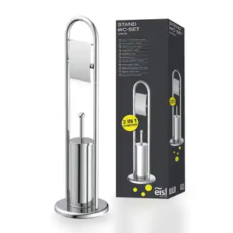 Netto Marken-Discount Eisl WC Bürstengarnitur freistehend mit Toilettenpapierhalter Edelstahl Angebot