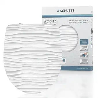 Netto Marken-Discount Schütte Duroplast HG WC Sitz WHITE WAVE, Hochglänzende mit Absenkautomatik und Schnellverschluss Angebot