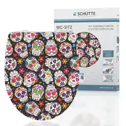Netto Marken-Discount Schütte Duroplast HG WC Sitz CRAZY SKULL, Hochglänzende mit Absenkautomatik und Schnellverschluss Angebot