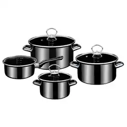 Netto Marken-Discount Kochtopf-Set Emaille Profi-Black-Star 7-tlg Angebot
