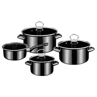Netto Marken-Discount Kochtopf-Set Emaille Profi-Black-Star 7-tlg Angebot
