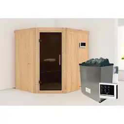 Netto Marken-Discount Karibu Sauna Mitchell SET naturbelassen mit 9kW Ofen Angebot