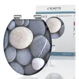 Netto Marken-Discount Schütte MDF WC Sitz GREY STONES, Toilettendeckel mit Absenkautomatik Motiv Angebot