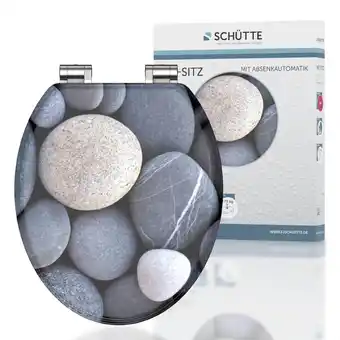 Netto Marken-Discount Schütte MDF WC Sitz GREY STONES, Toilettendeckel mit Absenkautomatik Motiv Angebot