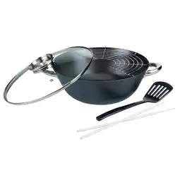 Netto Marken-Discount Gusseisen Wok-Set / Multifunktionstopf 5-tlg Angebot