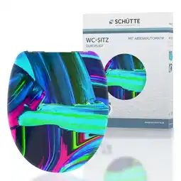 Netto Marken-Discount Schütte WC Sitz NEON PAINT, Duroplast Toilettendeckel mit Absenkautomatik Motiv Angebot