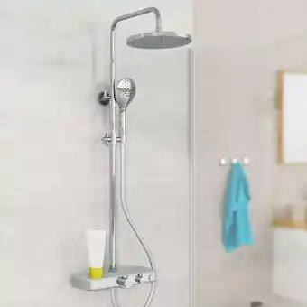 Netto Marken-Discount Eisl Duschsystem FUTURA Regendusche mit Thermostat Chrom/Grau Angebot
