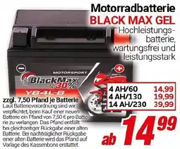 CENTERSHOP Motorradbatterie BLACK MAX GEL Angebot