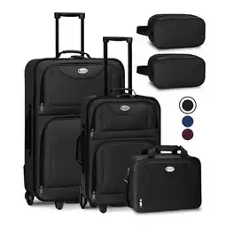 Netto Marken-Discount Juskys Trolley Reisekoffer Set Athen 5 teilig - 60 L, 2 Rollen, Weichschale, Handgepäck, Schwarz Angebot