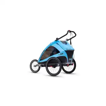 Netto Marken-Discount taXXi Kinderfahrradanhänger Elite two - Blue Kinderanhänger mit Federung Fahrradanhänger Angebot
