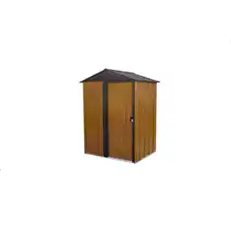 Netto Marken-Discount Spacemaker Metall Gerätehaus Woodlake 5x4 holzoptik 151x122x198 cm Angebot