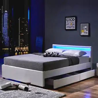 Netto Marken-Discount HOME DELUXE LED Bett Nube mit Schubladen und Matratze, 180 x 200cm - versch. Ausführungen - Weiß Angebot
