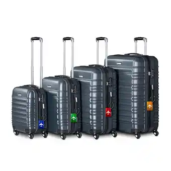 Netto Marken-Discount Juskys Hartschale Kofferset Rom Reisekoffer 4 teilig - Zahlenschloss, 360° Rollen - Anthrazit Angebot