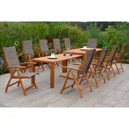 Netto Marken-Discount Merxx Acapulco Gartenmöbel Set 11 teilig Sitzgruppe 10 Personen Ausziehtisch Angebot