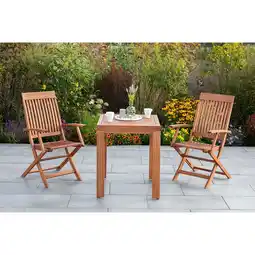 Netto Marken-Discount Merxx Lounge Set Comodoro 3 tlg. aus Eukalyptusholz  Ausziehbarer Balkontisch Angebot