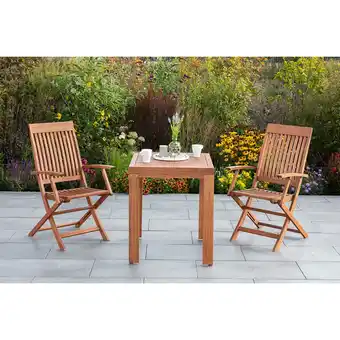 Netto Marken-Discount Merxx Lounge Set Comodoro 3 tlg. aus Eukalyptusholz  Ausziehbarer Balkontisch Angebot