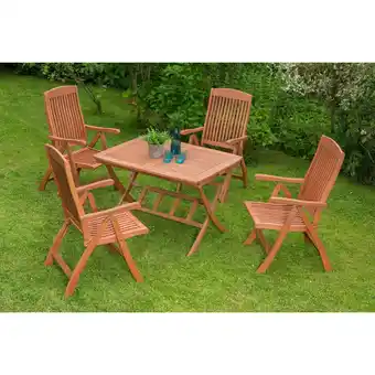 Netto Marken-Discount Merxx Gartenmöbelset Maracaibo 5tlg. Klappausziehtisch Angebot