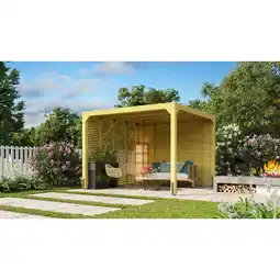 Netto Marken-Discount Karibu Pavillon naturbelassen 3,2 x 3,2m Leimholz Angebot