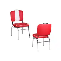 Netto Marken-Discount Wohnling Esszimmerstuhl American Diner 50er Jahre Retro Rot Weiß Angebot