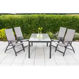 Netto Marken-Discount Merxx Vicenza Set 5tlg. graphit/diamantbraun Tisch 150x90 cm Angebot