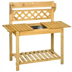 Netto Marken-Discount Outsunny Topfbank Tisch Tannenholz Angebot