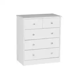 Netto Marken-Discount WOHNLING Kommode Weiß 60 x 70 x 35 cm Sideboard Anrichte mit 5 Schubläden Angebot