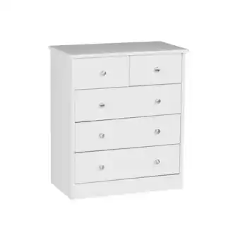 Netto Marken-Discount WOHNLING Kommode Weiß 60 x 70 x 35 cm Sideboard Anrichte mit 5 Schubläden Angebot
