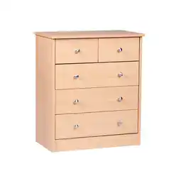 Netto Marken-Discount WOHNLING Kommode Buche 60 x 70 x 35 cm Sideboard Anrichte mit 5 Schubladen Angebot